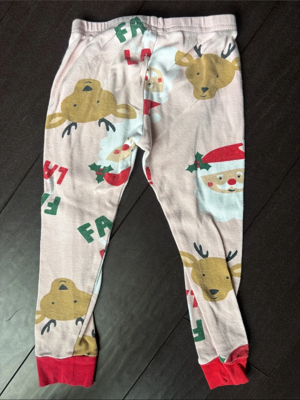 Carter's Pink Holiday Santa & Reindeer Pajama Set with Red Trim